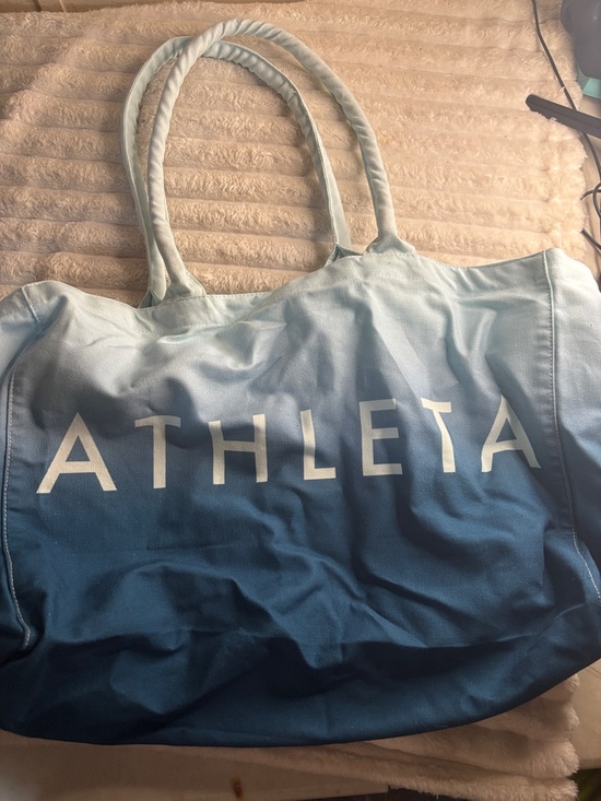 Athleta Handbags - Athleta Ombre Navy-to-Light Blue Canvas Tote
